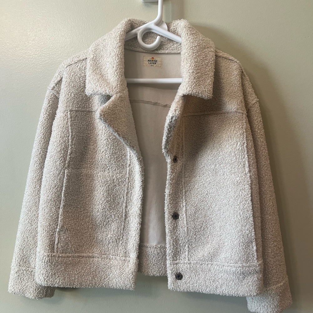 Marine Layer Women's Quebec Sherpa Jacket Antique White Size Small